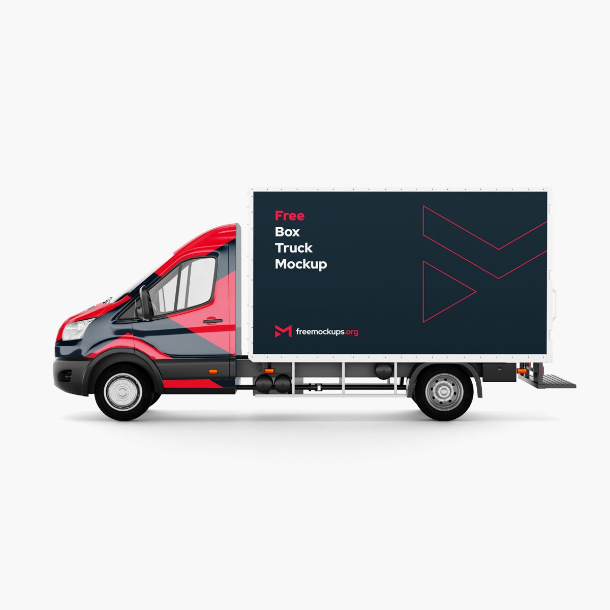 8_Ford Transit Box Truck Mockup - Side View_Preview1_Square