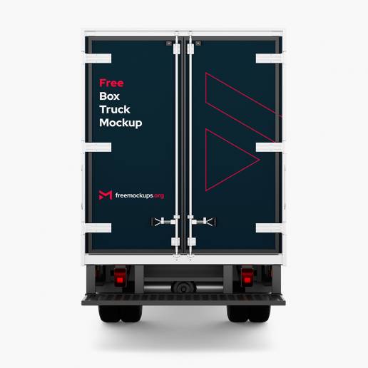 9_Ford Transit Box Truck Mockup - Back View_Preview1