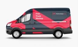 13_Ford Transit Truck Mockup - Side View_Preview1