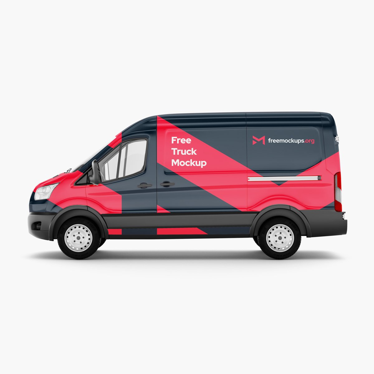 13_Ford Transit Truck Mockup - Side View_Preview1_Square
