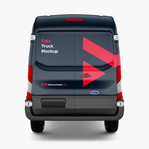 14_Ford Transit Truck Mockup - Back View_Preview1