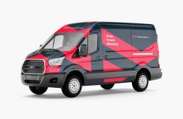 15_Ford Transit Truck Mockup - Front Left View_Preview1